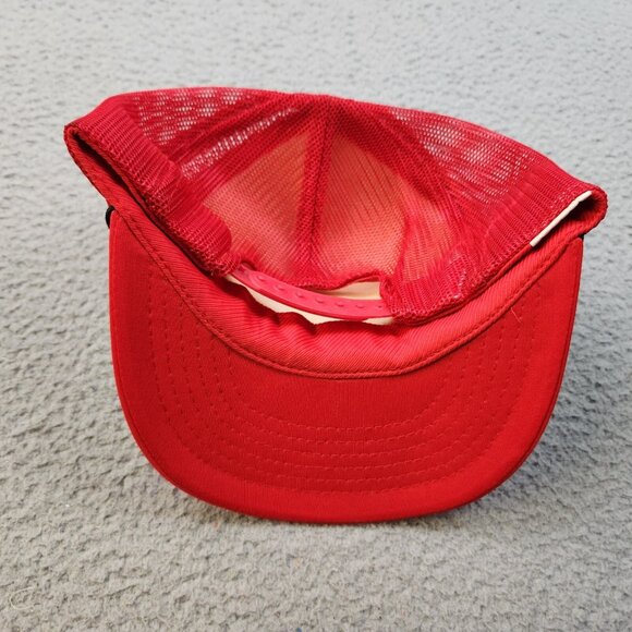 Vintage Trucker Hat Snapback Cap Sydney Australia Red White Rope Mesh Foam 80s - Picture 6 of 8